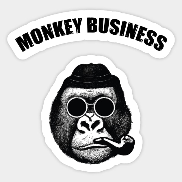 Monkey Business Gorilla Sticker by SkelBunny